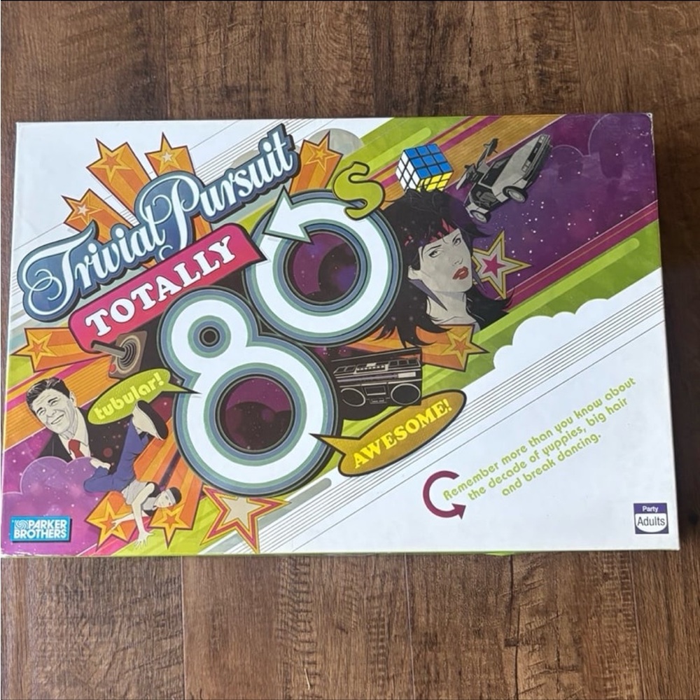 Trivial Pursuit Totally '80s Board Game - Colorful Retro Box